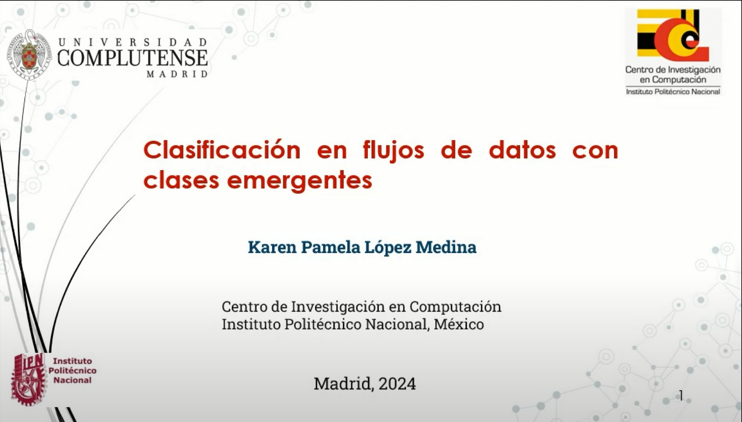 Clasificación en flujos de datos con clases emergentes - Karen Pamela López Medina